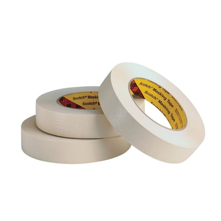 3M Paint Masking Tape, 6mm W X 55m L, 7.6 Mil Thick, Tan, Rubber Adhesive, 144 Pk - 70006320488