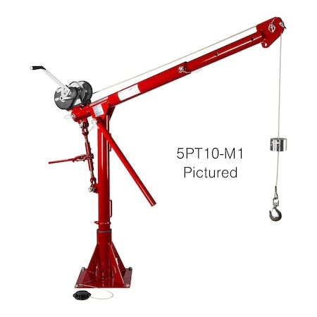 THERN Davit Crane Up to 1200lb Cap W/ Spur Gea - 5PT10S-M3