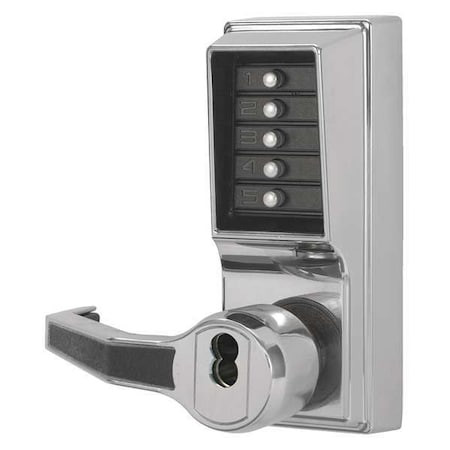 DORMAKABA Push Button Lockset,8000,bright Chrome - R8148B-026-41