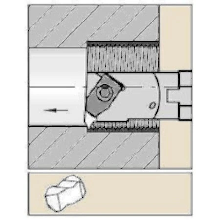WIDIA Indexable Thread Turning Tool Holder, A24ner3, 14 in L, High Speed Steel, Top Notch Insert Shape - 3632115