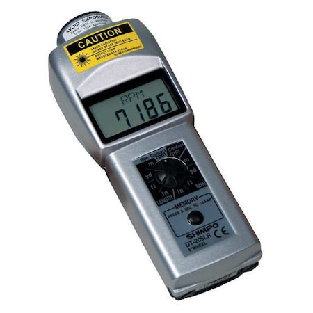 SHIMPO Tachometer, +/-0.006 Rpm Acc, Lcd - DT-205LR