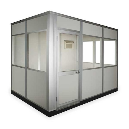 PORTA-KING 4-wall Modular In-plant Office, 8 1/2 Ft H, 12 Ft W, 8 Ft D, Gray - FAB812WHVAC