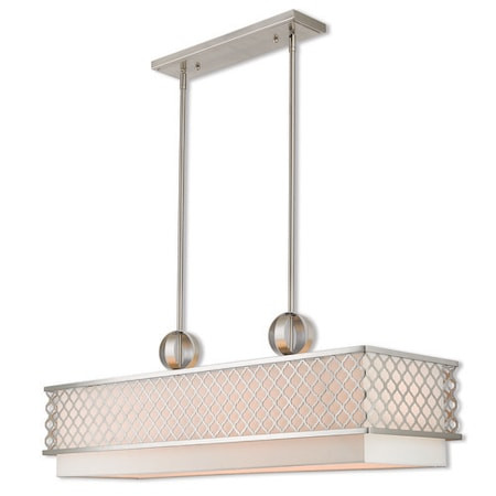 LIVEX LIGHTING Arabesque 9 Light Brushed Nickel Linear - 41106-91