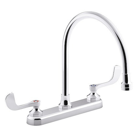 KOHLER Manual, 8" Mount, Gooseneck Kitchen Faucet - K-810T70-5AFA-CP