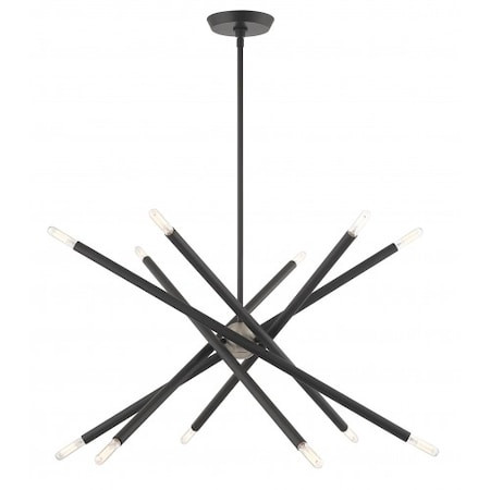 LIVEX LIGHTING Scandinavian Gray Chandelier,12 Light - 46776-76