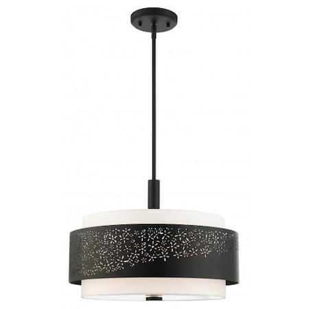 LIVEX LIGHTING Black Chandelier,4 Light - 46254-04