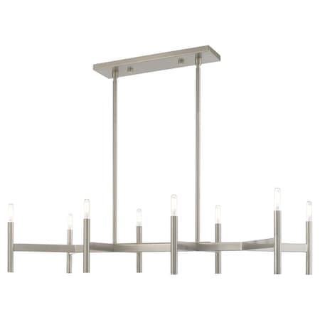 LIVEX LIGHTING Copenhagen 8 Light Brushed Nickel Linear - 51178-91
