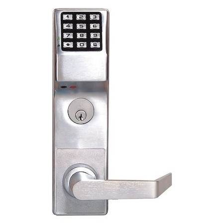 LOCDOWN Electronic Lock,brushed Chrome,12 Button - DL6500CRR US26D