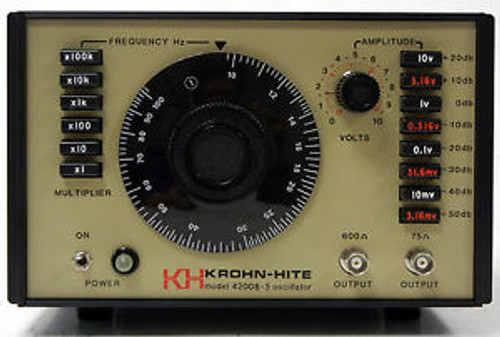 NEW KROHN-HITE 4200B-5 4200 SINE WAVE GENERATOR AUDIOPHILE 10 Hz-10MHz W/ MANUAL