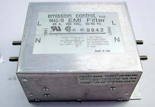 Emission Control M40/B High Current EMI Filter M40B 40A 250VAC 50/60Hz