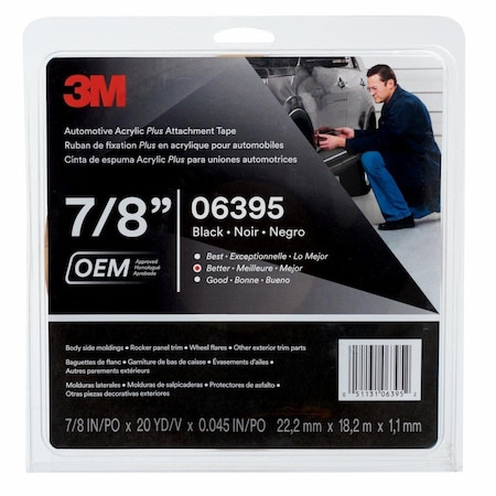3M Acrylicplushigh-bondtape06395 Black,pk12