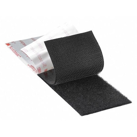 3M Reclosable Fastener, Rubber Adhesive, 150 Ft, 1 in W, Black, 3 Pk - DK3M155