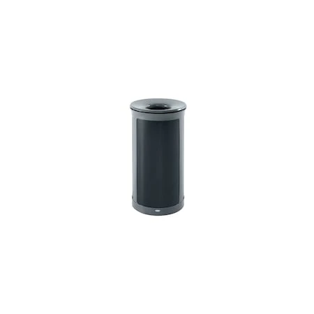 RUBBERMAID COMMERCIAL Enhance(tm) 33 Gal Round Indoor Metal Can, Gray, None, Metal, 20 9/16 in - 2172852
