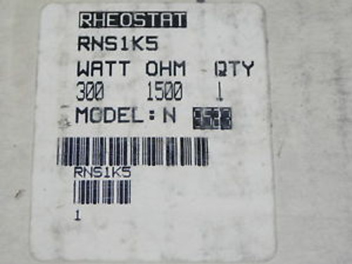 New OHMITE RNS1K5 RHEOSTAT POWER RATING: 300W MODEL: N