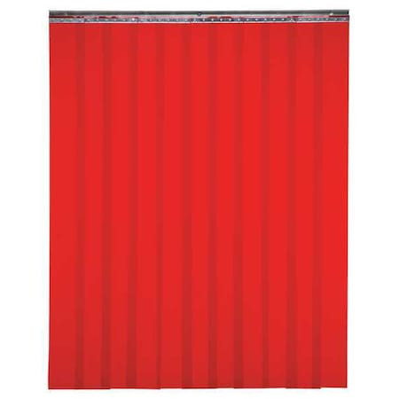 TMI Welding Strip Curtain, Transparent Pvc, 8 Ft. W., 7 Ft. H., 72 Oz/sq Yd, with Grommet, Red - 999-00543