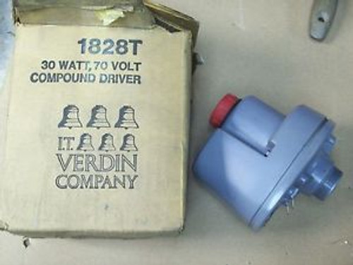 NEW I.T. VERDIN COMPANY 1828T 30 WATT 70 VOLT COMPOUND COMPRESSION HORN DRIVER