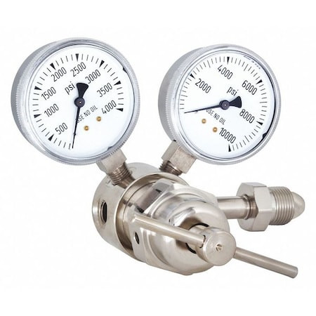 SMITH EQUIPMENT High Pressure Gas Regulator, Argon, Helium, Nitrogen, Single Stage, 1.045"-14 Inlet, 1/8 in Outlet - 826-8128