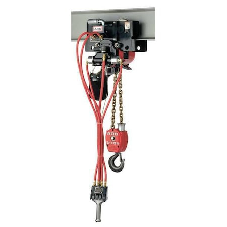 ARO Air Chain Hoist,2200 Lb. Cap.,10 Ft. Lft - 7790A-3HA10-C6S