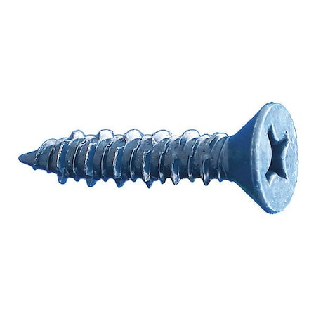 DAGGERZ Dagger-con Concrete Screw, 1/4" Dia., Flat, 3 1/4 in L, Dagger-guard Blue, 1000 Pk - CONFB*14314