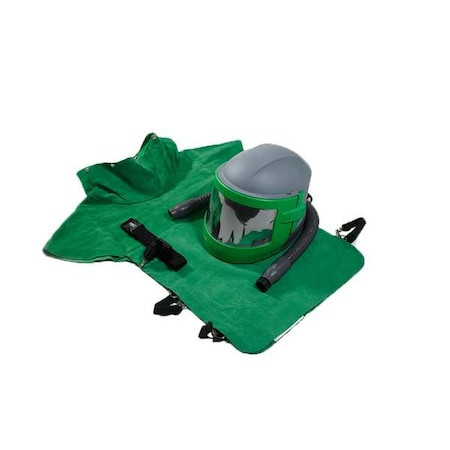 GVS-RPB Blast Helmet, Green/gray/black, Rpb Nova 3 - Flow Control, Xl Leather Cape, Nova 3 - NV3-702-53