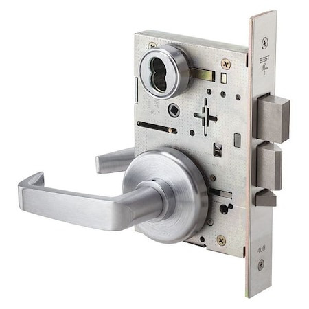 BEST Mortise Lockset, Lever, 40h Rose, Ser. 40h, Grd. 1, Storeroom - 45H7D15H630