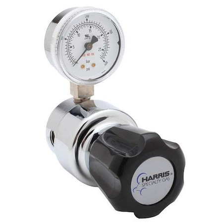 HARRIS High Purity Gas Regulator, High Purity Non-corrosive Gas, Single Stage, 1/4 in Inlet, 1/4 in Outlet - KH1034