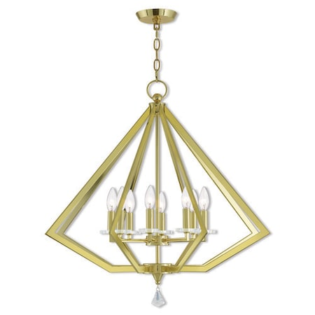 LIVEX LIGHTING Diamond 8 Light Polished Brass Chandelier - 50668-02
