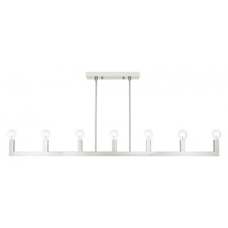 LIVEX LIGHTING Brushed Nickel Linear Chandelier,7 Light - 49209-91