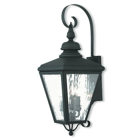 LIVEX LIGHTING Cambridge 3 Light Black Outdoor Wall Lan - 2033-04