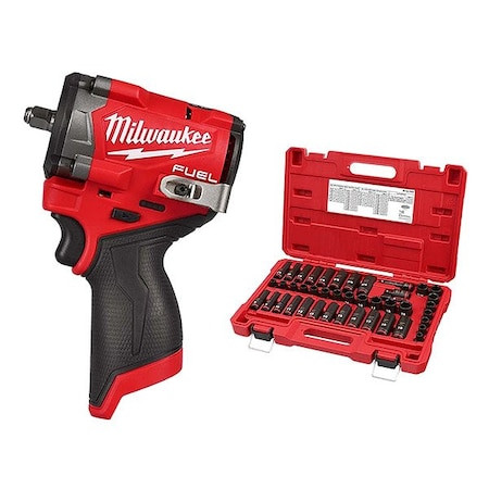 MILWAUKEE TOOL Impact Wrench Kit, 12 V Dc, Square - 2562-20, 49-66-7009
