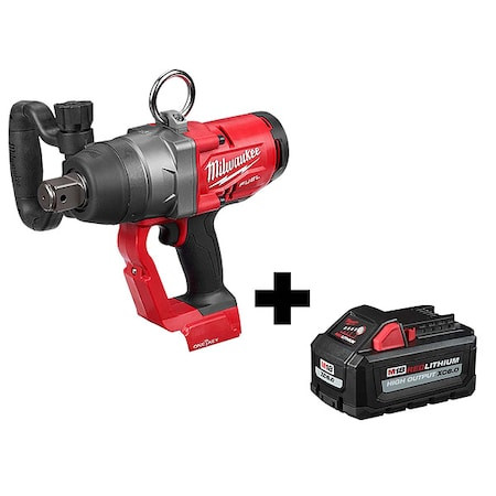 MILWAUKEE TOOL M18 Fuel 1" High Torque Impact Wrench W/ One-key + M18 High Output Xc6.0 Battery - 2867-20, 48-11-1865