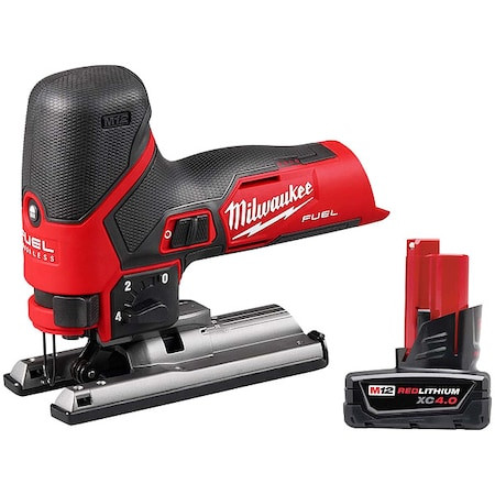 MILWAUKEE TOOL M12 Fuel Jig Saw + M12 Xc 4.0 Battery - 2545-20, 48-11-2440