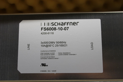 Schaffner Fs6008-10-07 Line Filter New In Box