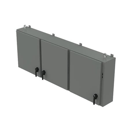 NVENT HOFFMAN 3 Point Latch with Padlocking Electrical Enclosures, 60 in H, 18 in D, 118-1/4 in W, 12, Steel - A60X3E11918