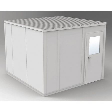 PORTA-FAB 4-wall Modular In-plant Office, 8 Ft 1 3/4 in H, 10 Ft 4 1/2 in W, 10 Ft 4 1/2 in D, Gray - GV1010G