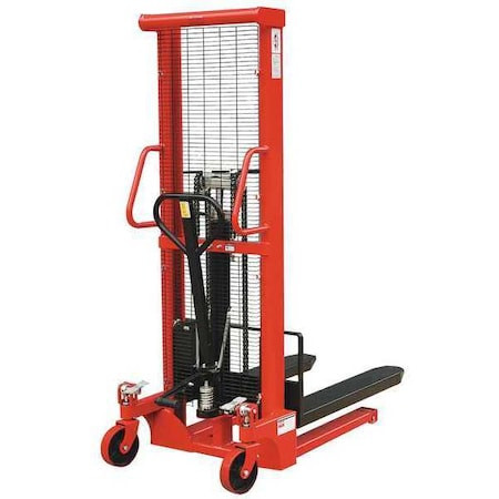 DAYTON Manual Fork-over Stacker, Manual, 3,000 Lb Load Capacity, Foot Pump Lift Control - 4VME1