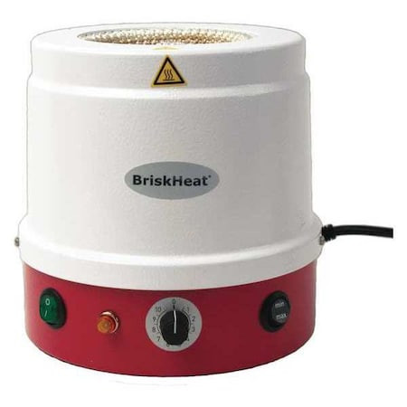 BRISKHEAT Heating Mantle, Metal-housed, 120v, 650w, 3000ml, Built-in Controller - HM3000MC1