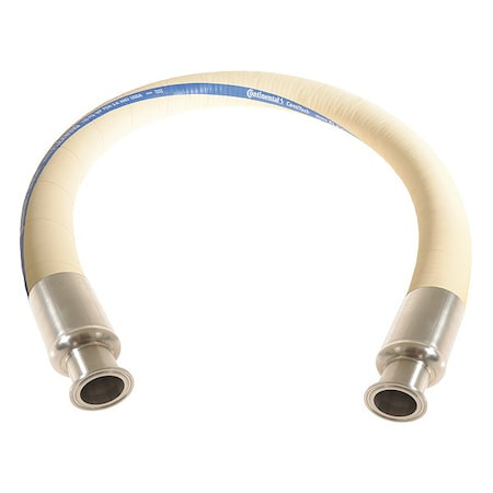 CONTINENTAL Food Grade Hose,1-1/2" Id X 8 Ft.,white - FTH150-08TC-G
