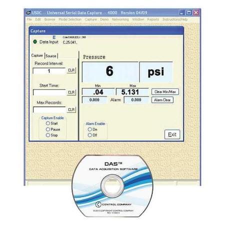 CONTROL CO Data Acquisition System,6 Ft. Wire - 4099