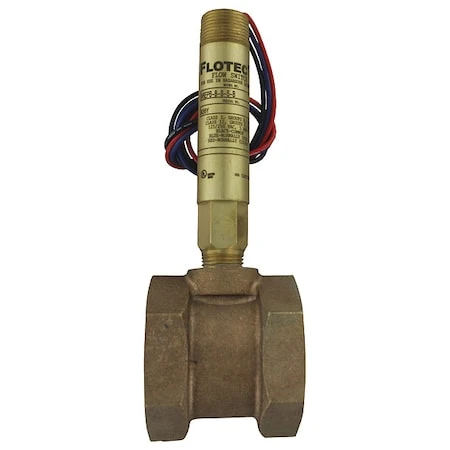 DWYER INSTRUMENTS Mini-size Flow Switch, Brass Upper and Lower Body, 1-1/2" Npt, Brass Tee. - V6EPB-B-S-5-B
