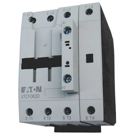 EATON Iec Magnetic Contactor, No Auxiliary Contacts, 120v Ac, 4 P, Non-reversing, Screw - XTCF063D00A