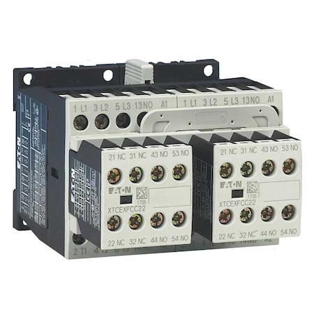 EATON Iec Magnetic Contactor, 1nc/2no, 208v Ac, 3 P, Reversing, Screw - XTCR009B21E