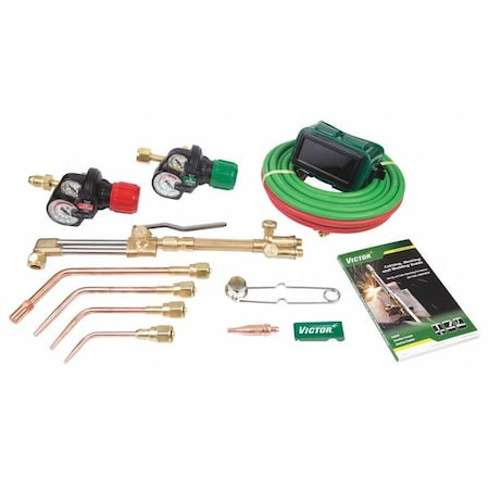 VICTOR Cutting Outfit, Journeyman Edge 2.0 Series, Acetylene, Welds Up to 3 in Ca2460+, 1, 3, 5 - 0384-2101