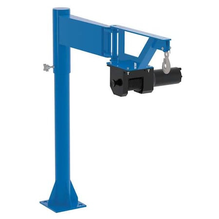 VESTIL Davit Crane, 400 Lb Capacity, 0 in to 38.5 in Reach, 0 in to 120 in Lift Range, Blue - VAN-J-DC
