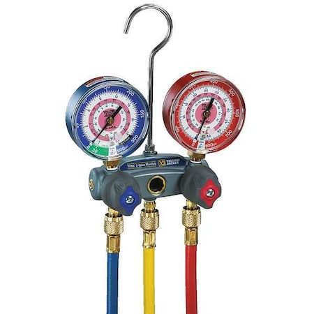 YELLOW JACKET Manifold Gauge Set,6 Ft L,3 1/8 in Gauge - 49847