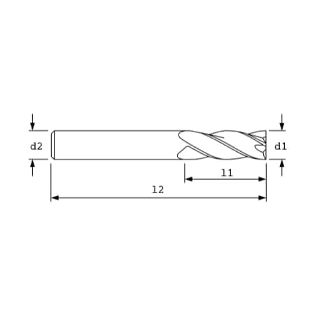 AC DRILLS Sc Endmill,4fl,brt,3/4"x3-1/4"x6" - 40220