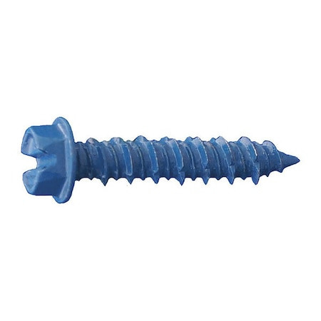 DAGGERZ Dagger-con Concrete Screw, 3/16" Dia., Hex, 4 in L, Dagger-guard Blue, 1000 Pk - CONHB*031640