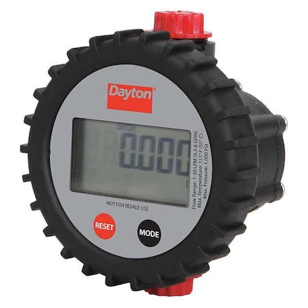 DAYTON Flowmeter, Digital, 1/2in, Fnpt, Lcd, 200 Cps - 32ZN65
