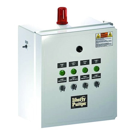 LIBERTY PUMPS Quadplexcontrolpanel,9 to 14a,three - QE34=6-511-5