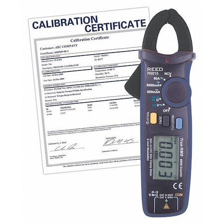 REED INSTRUMENTS Clamp Meter,ma,w/nist - R5015-NIST